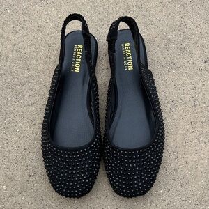 Kenneth Cole Reaction Black Studded Flats